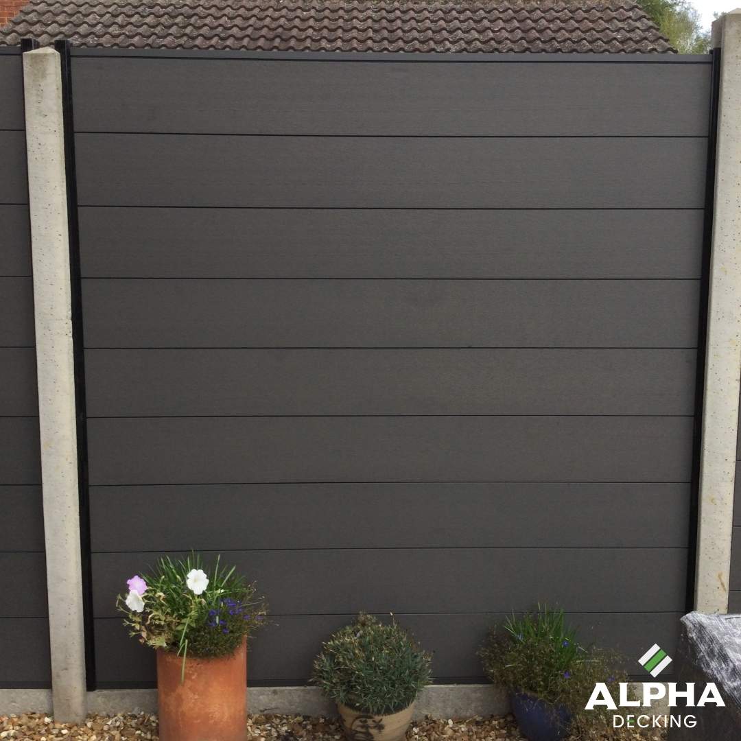 Anthracite composite fencing panel detail