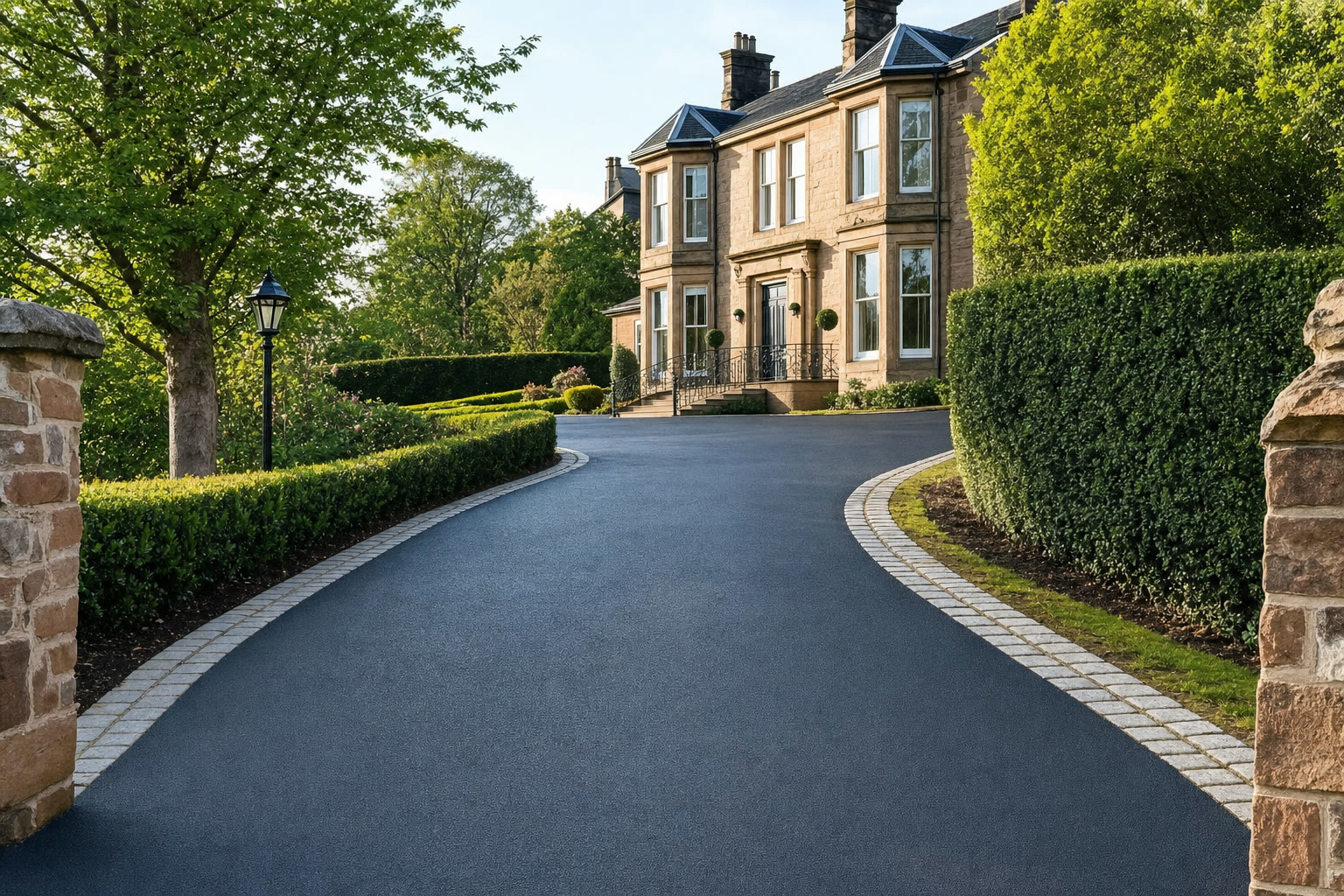 Long sweeping tarmac driveway — Scotland